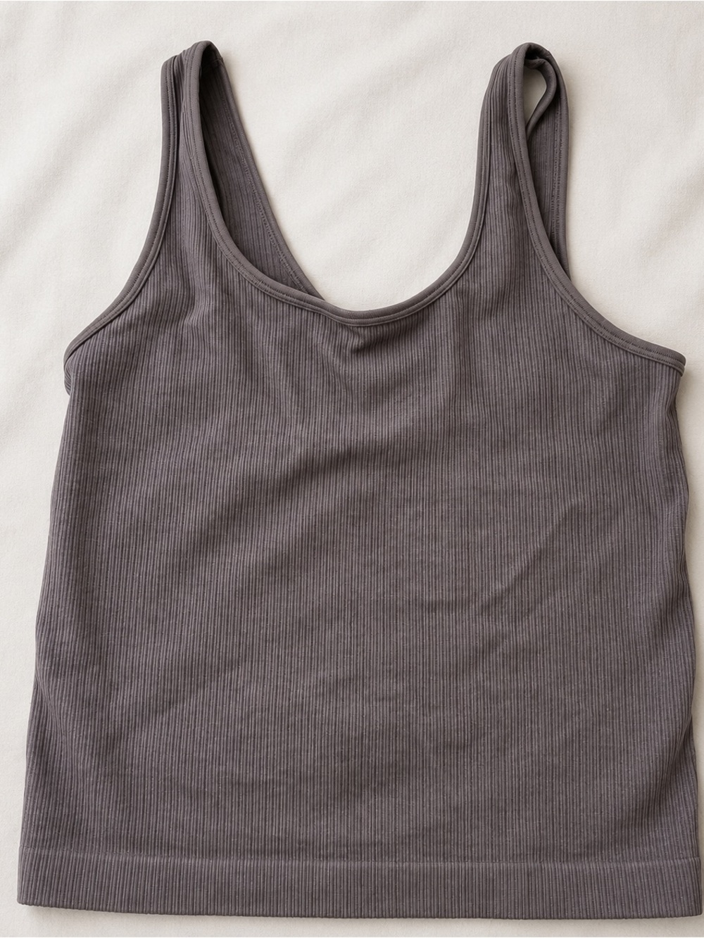 a new day Ribbed Scoop Tank Top - Purple